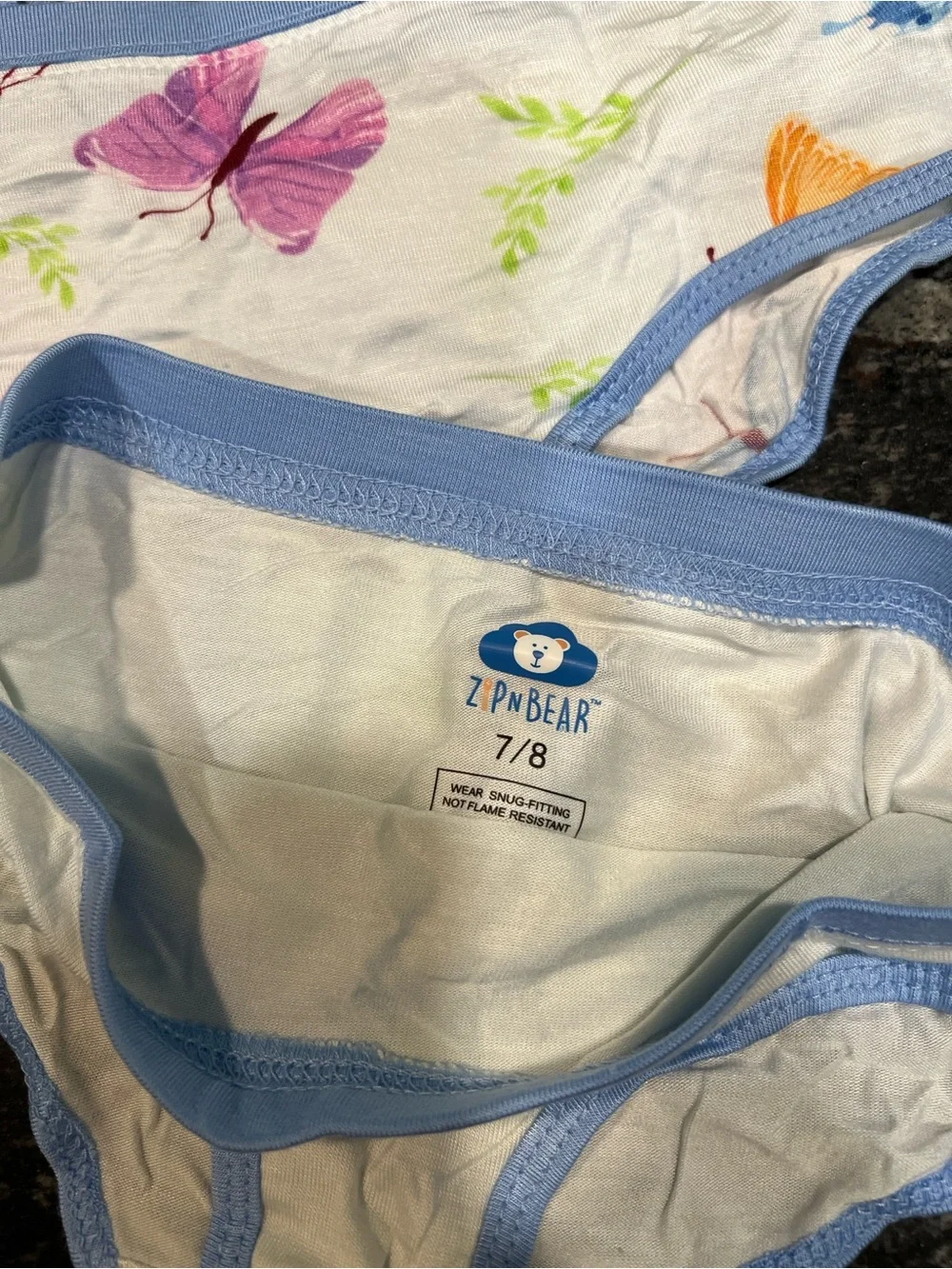 Zipn Bear Bamboo Girls Underwear 3-Pack Size 7/8 Buttery Soft Stretch Briefs